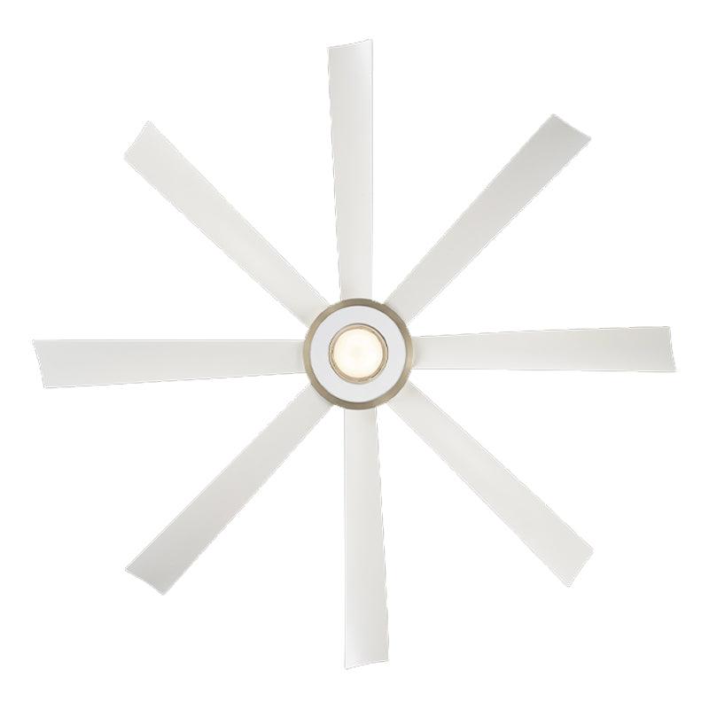 Aura 72 Inch Windmill Outdoor Smart Ceiling Fan With CCT LED Light And Remote, Matte White Finish