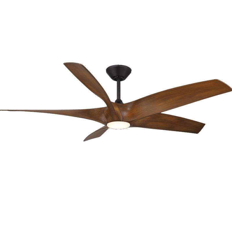 Zephyr 5-Blade 62 Inch Black and Koa Outdoor CCT LED Smart Ceiling Fan - Bees Lighting