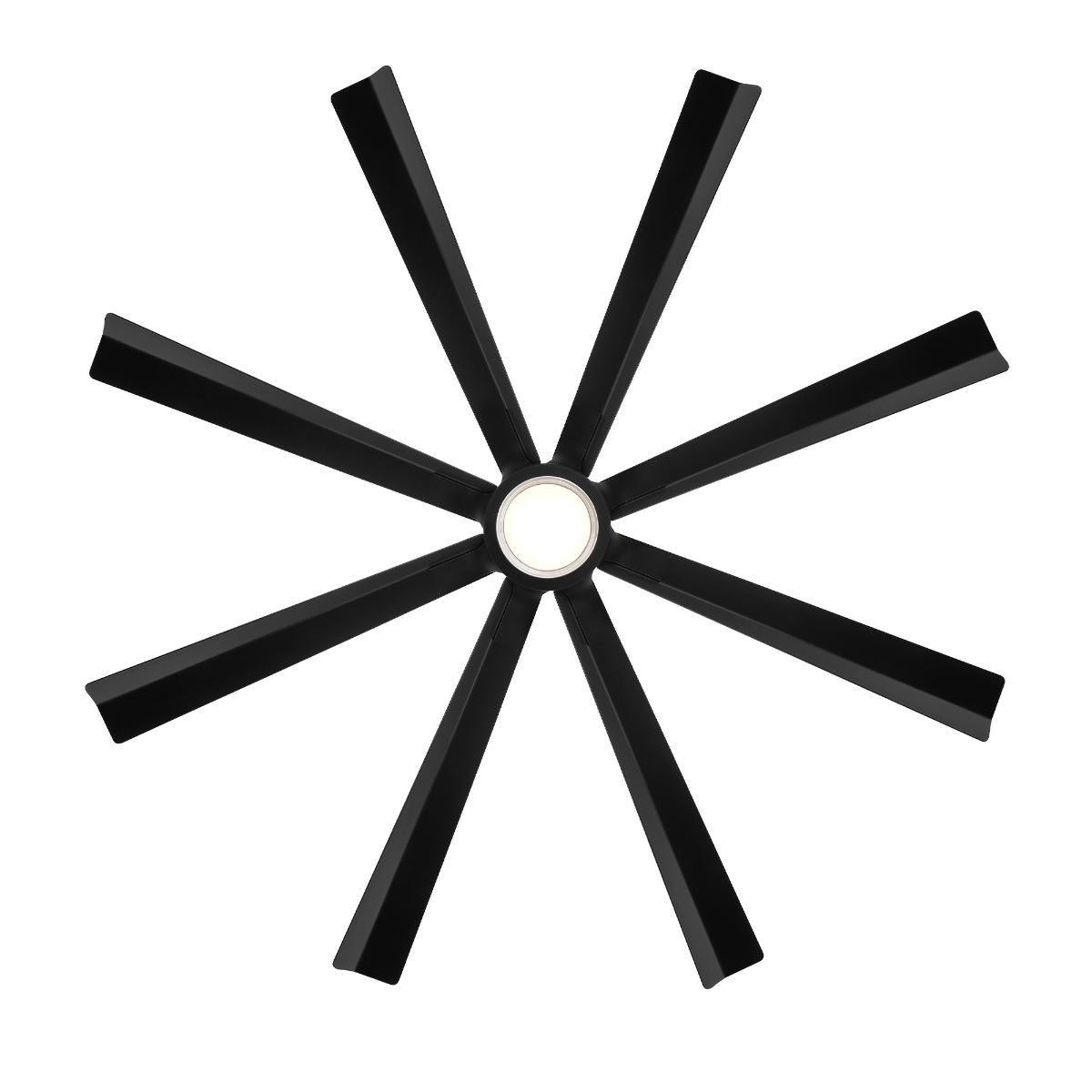 Size Matters 65 Inch Matte Black Smart Windmill Ceiling Fan with CCT LED Light - Bees Lighting
