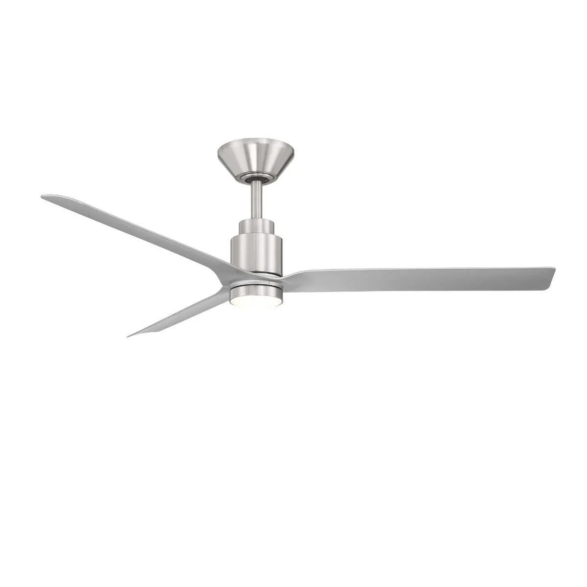 Smooth 52 Inch CCT LED Smart Ceiling Fan, Brushed Nickel with Silver Blades - Bees Lighting