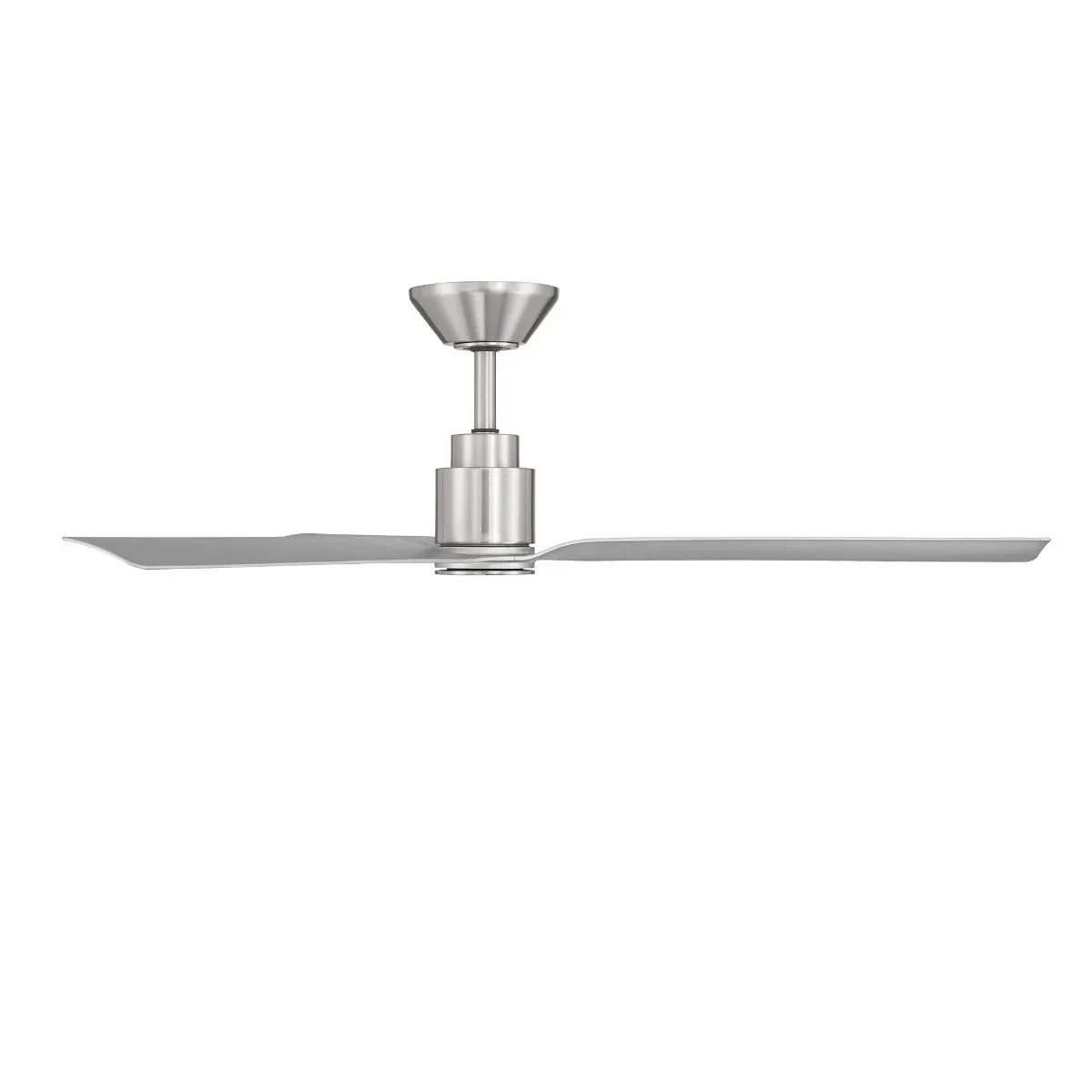 Smooth 52 Inch CCT LED Smart Ceiling Fan, Brushed Nickel with Silver Blades - Bees Lighting