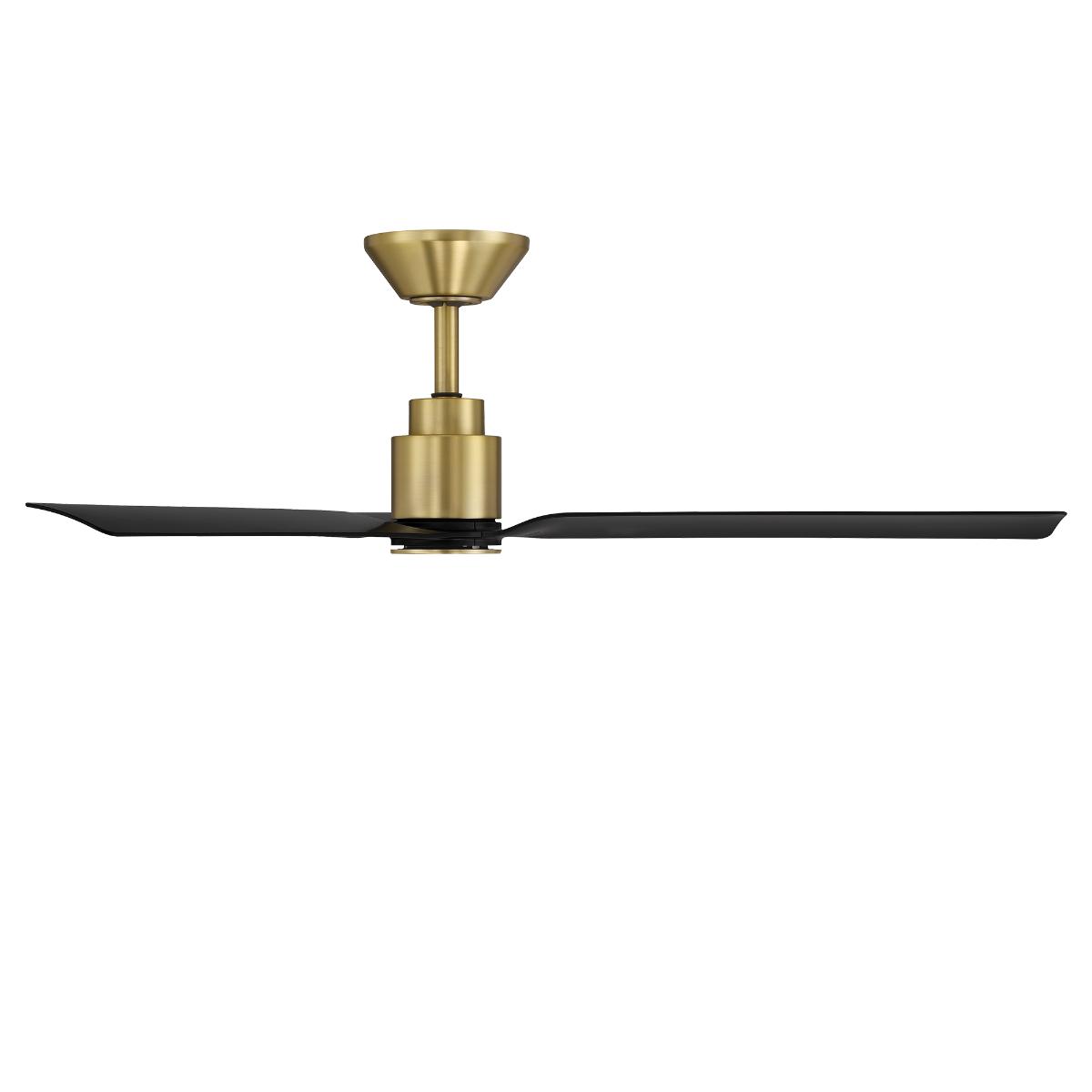 Smooth 52 Inch CCT LED Smart Ceiling Fan, Soft Brass with Matte Black Blades - Bees Lighting