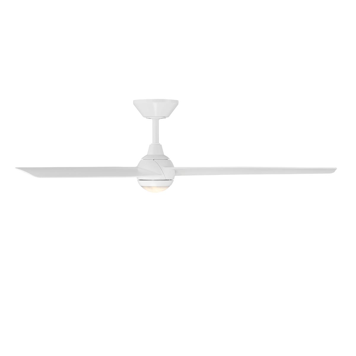 Pisces 54 Inch CCT LED Smart Ceiling Fan with Alabaster Glass, Matte White - Bees Lighting