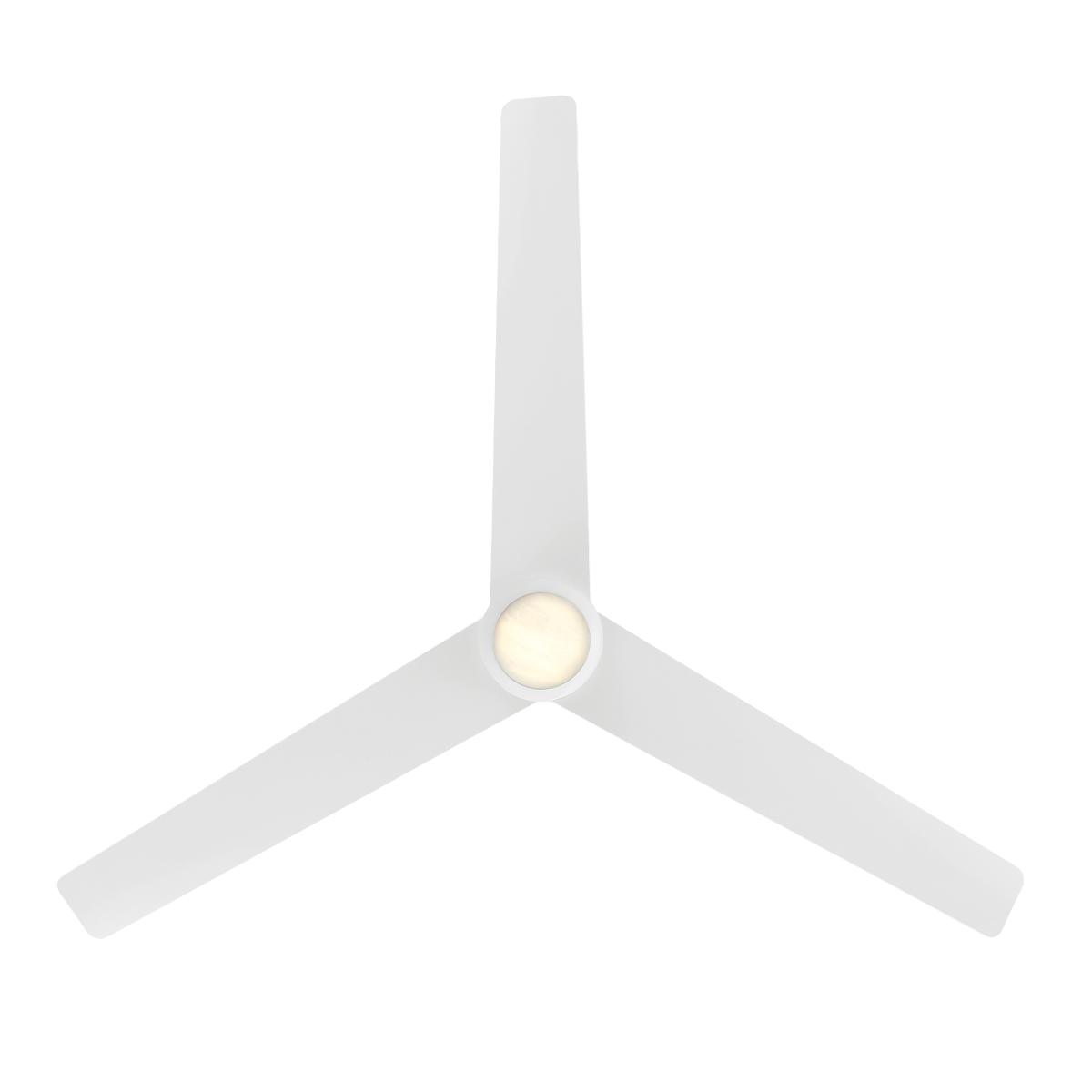 Pisces 54 Inch CCT LED Smart Ceiling Fan with Alabaster Glass, Matte White - Bees Lighting