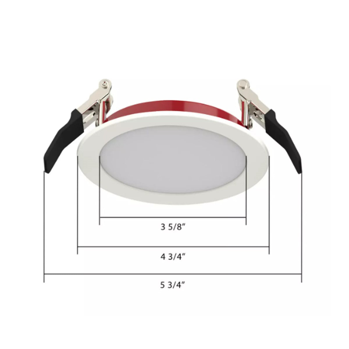 4 In. Edge-Lit Fire Resistant Wafer Canless LED Downlight, 11 Watt, 1000 Lumens, Selectable CCT, 2700K to 5000K, Smooth Trim - Bees Lighting