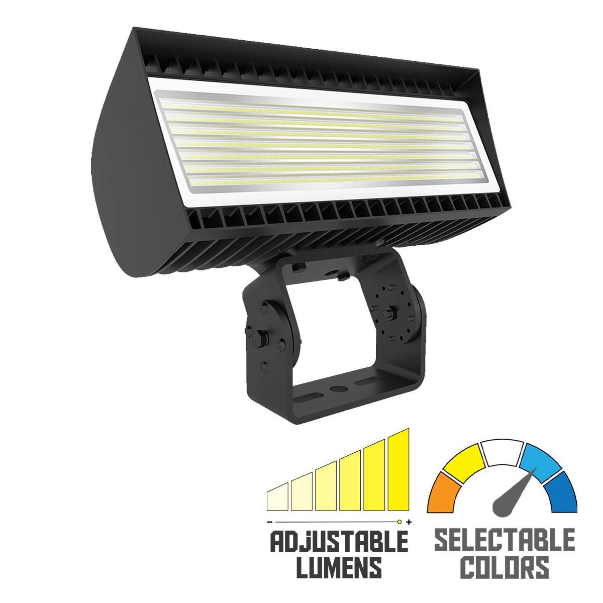 LED Flood Light, 213/346W, 45135 Lumens, 4000K/5000K, 120-277V, Trunnion Mount, Bronze - Bees Lighting