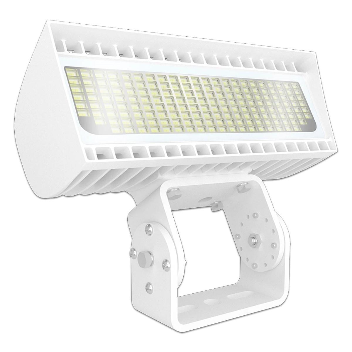 LED Flood Light, 69/168W, 22000 Lumens, 4000K/5000K, 120-277V, Trunnion Mount, White - Bees Lighting