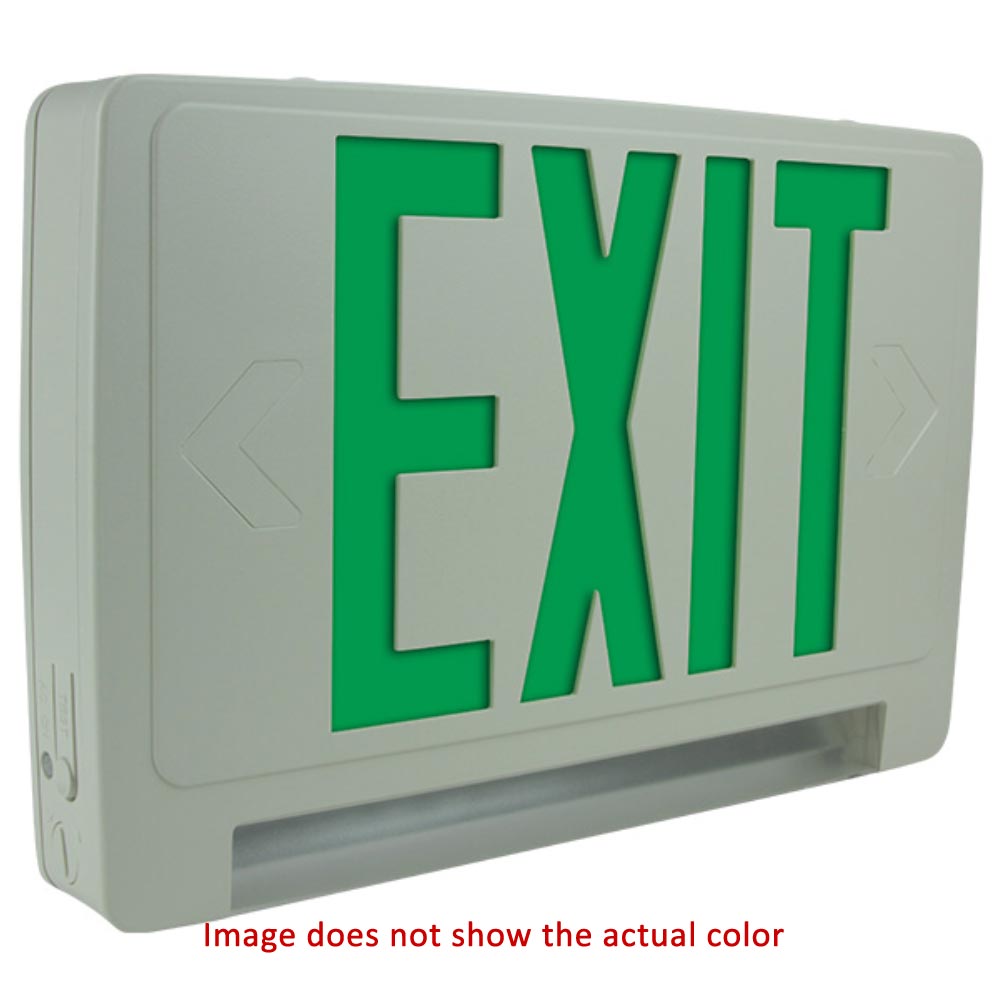 Thermoplastic Exit Sign with Light Battery Backup Double face, White - Bees Lighting