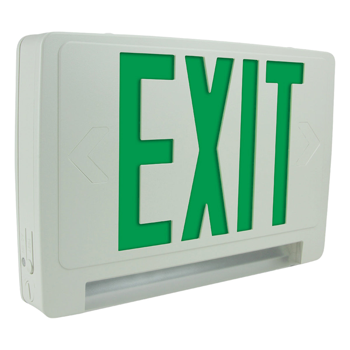 Exitronix GCLED-U-WH - LED Combo Exit Sign, Double Face with Green ...