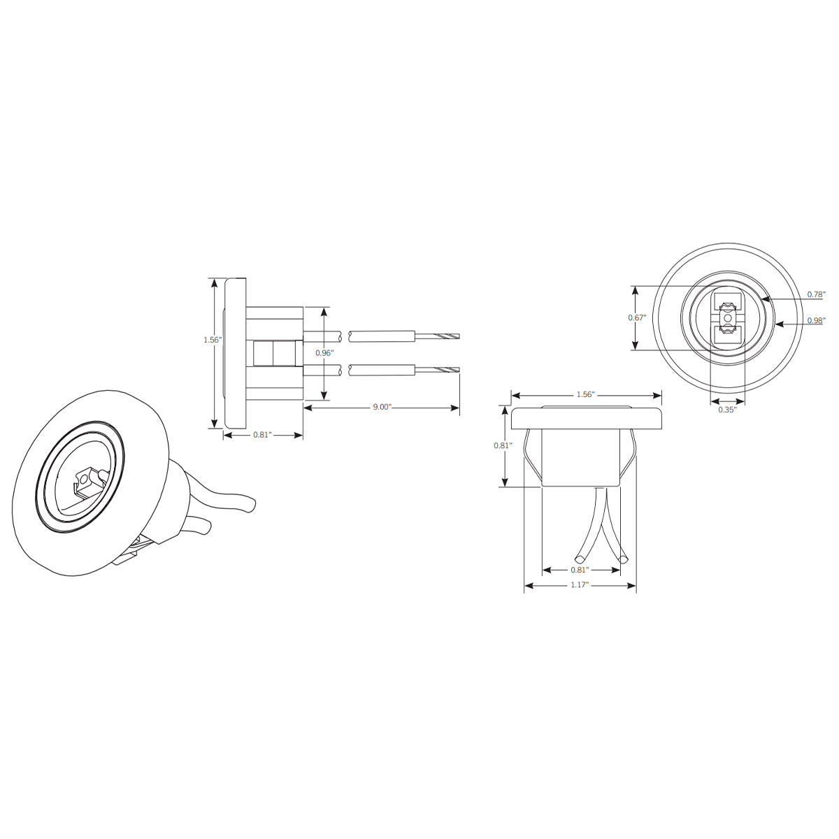 Recessed Double Contact Socket for Sign Bulb with Stationary End - Bees Lighting