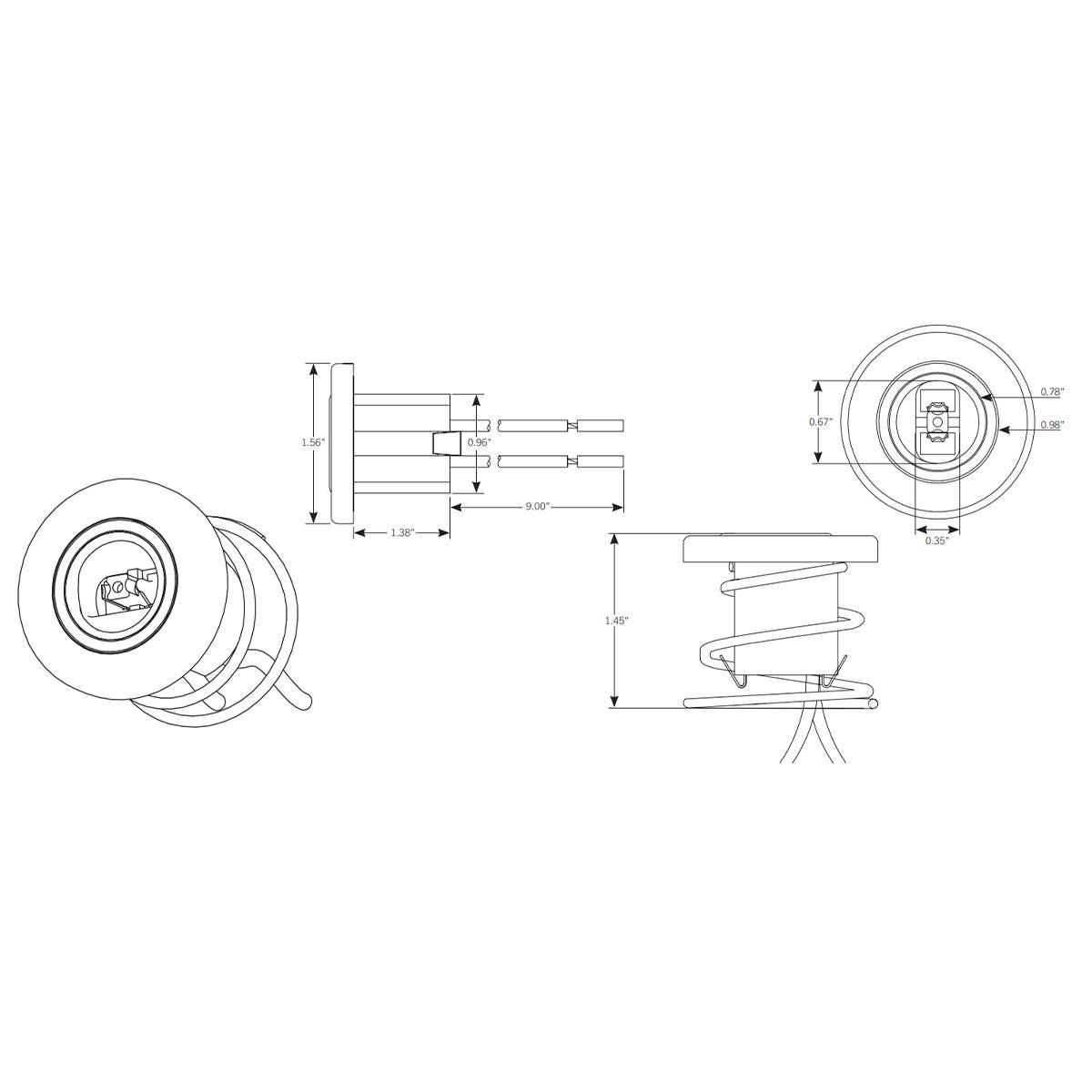 Recessed Double Contact Socket for Sign Bulb with Spring End