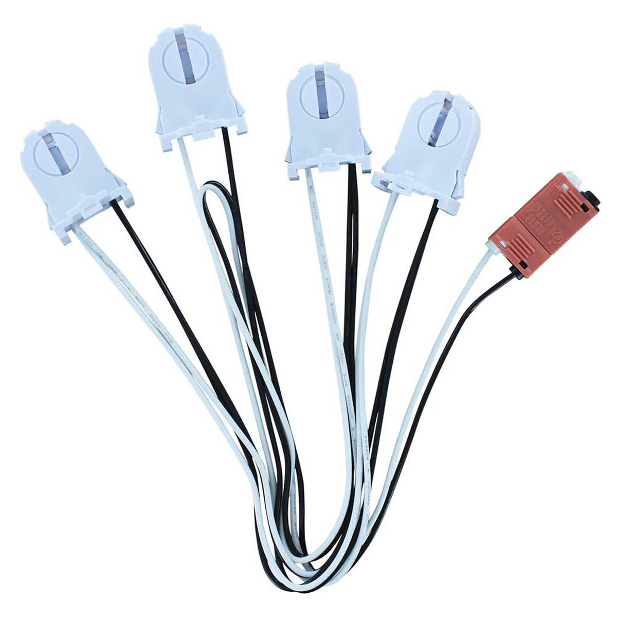 4-Lamp Wiring Harness with Short Non-shunted Sockets for LED Tubes - Bees Lighting