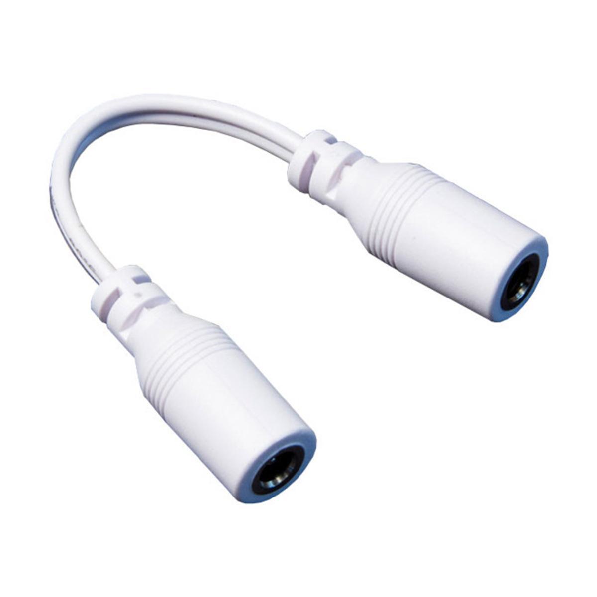 3in. female to female Cable Connector For GM Under Cabinet Lighting, White - Bees Lighting