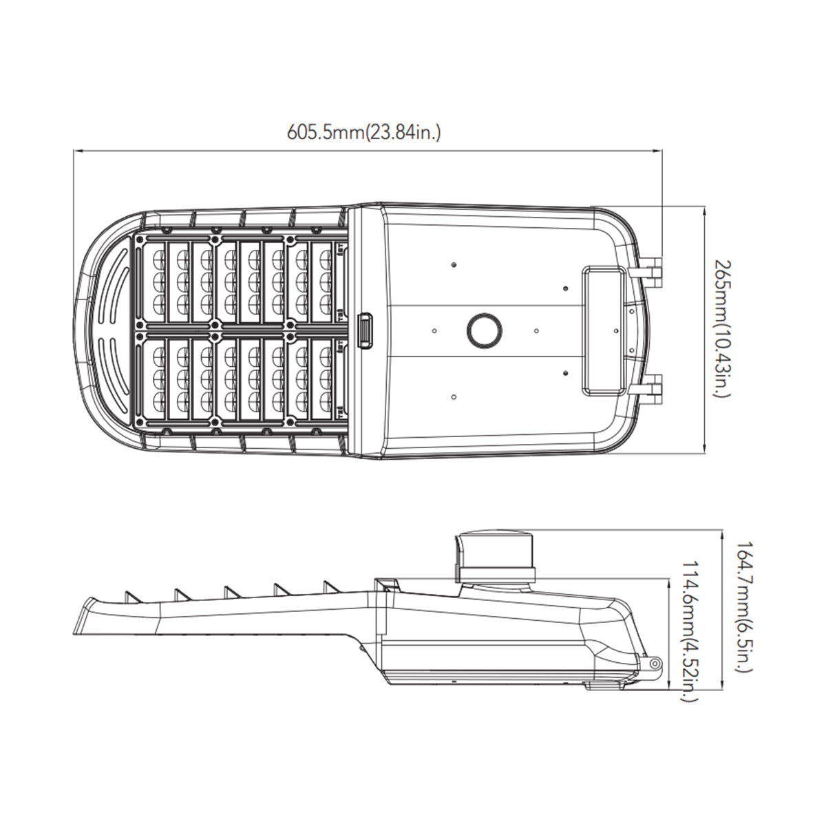 LED Street Light With Photocell, 150W, 20000 Lumens, 4000K, 120-277V, Arm Not Included - Bees Lighting
