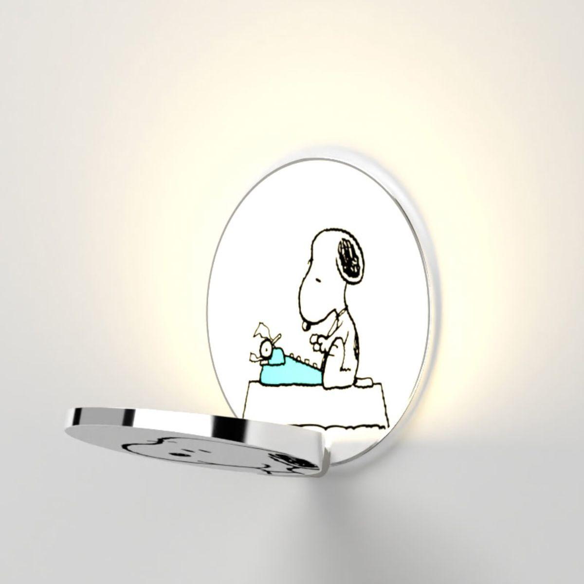 Peanuts Gravy 5 in. LED Warm White Flush Mount Sconce Plug-in Snoopy Gravy