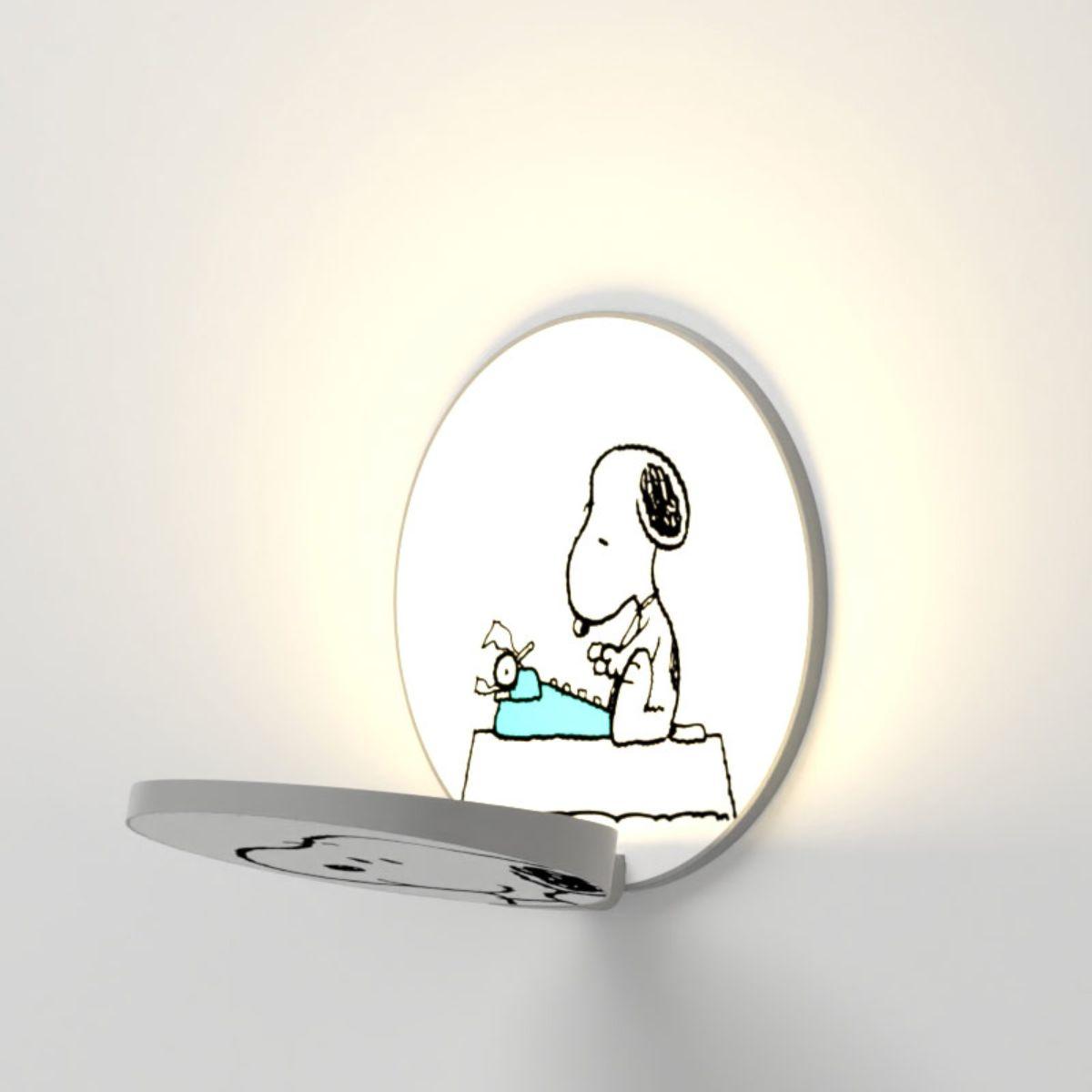 Peanuts Gravy 5 in. LED Warm White Flush Mount Sconce Plug-in Snoopy Gravy