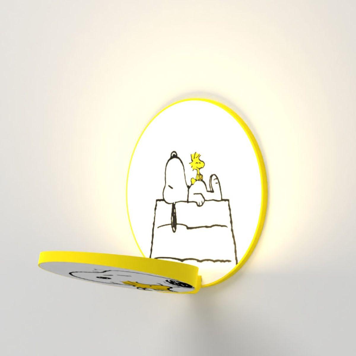 Peanuts Gravy 5 in. LED Warm White Flush Mount Sconce Yellow Hardwired Snoopy Woodstock Gravy