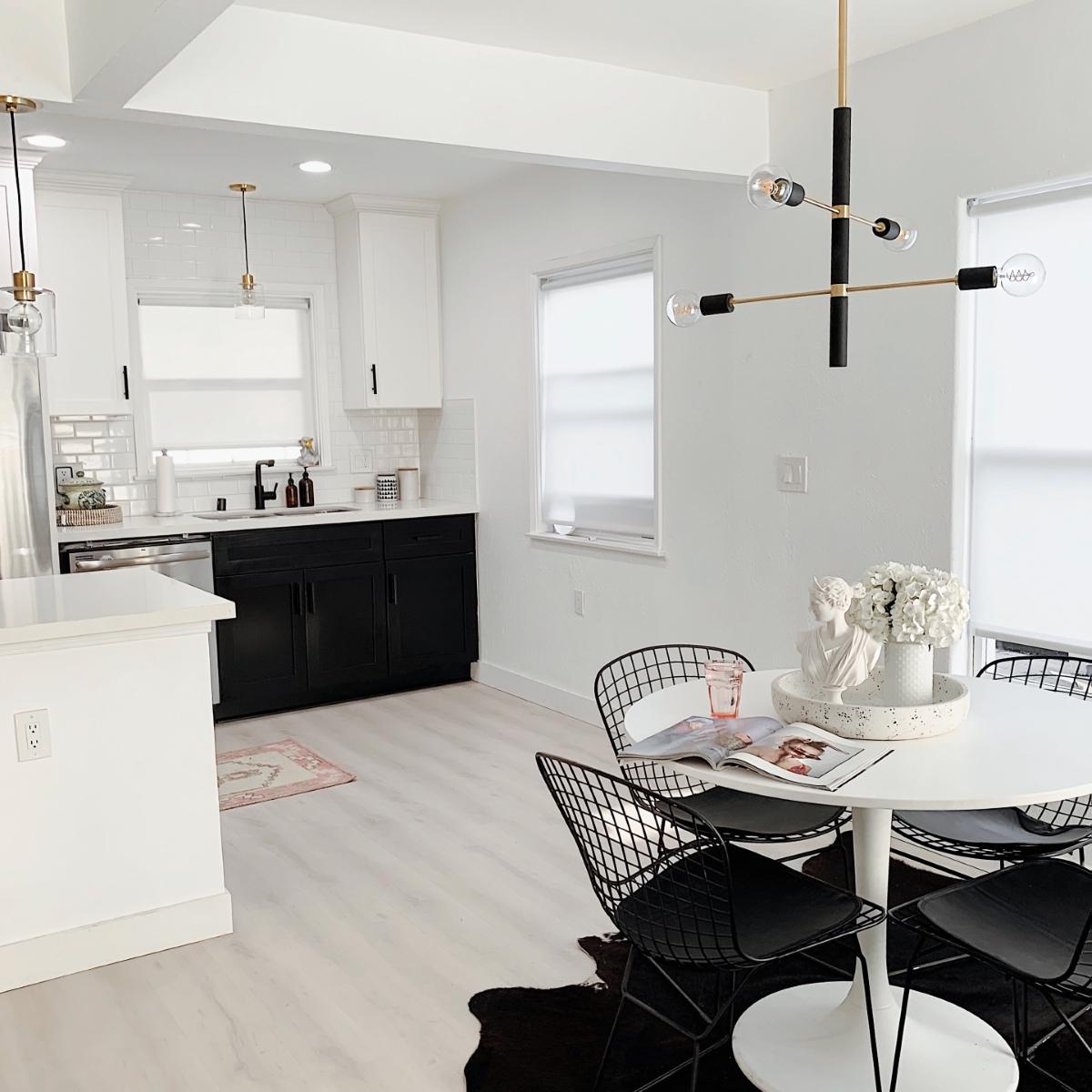 Asrid 4 Lights Chandelier Brass & Black finish - Bees Lighting