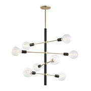 Asrid 8 Lights Chandelier Brass & Black finish