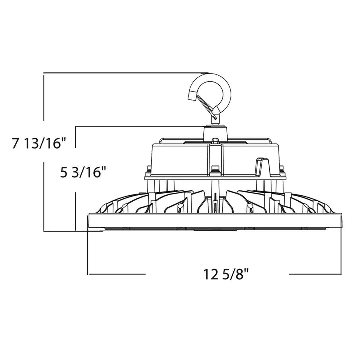 High Bay UFO LED Light, 37000 Lumens, 150/200/240W, 30K/40K/50K, 120/277V, Black - Bees Lighting