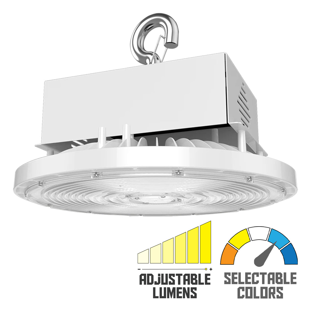 High Bay UFO LED Light, 79000 Lumens, 300/400/500W, 30K/40K/50K, 480V, White - Bees Lighting