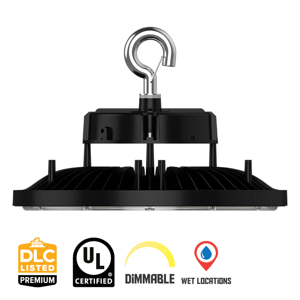 High Bay UFO LED Light, 79000 Lumens, 500W, 30K/40K/50K, 120/277V, Black - Bees Lighting