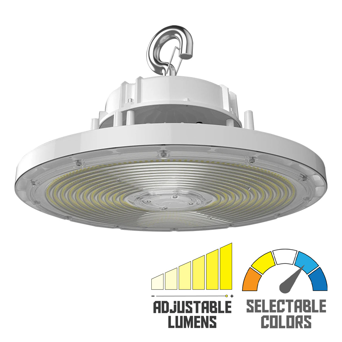 High Bay UFO LED Light, 79000 Lumens, 300/400/500W, 30K/40K/50K, 120/277V, White - Bees Lighting