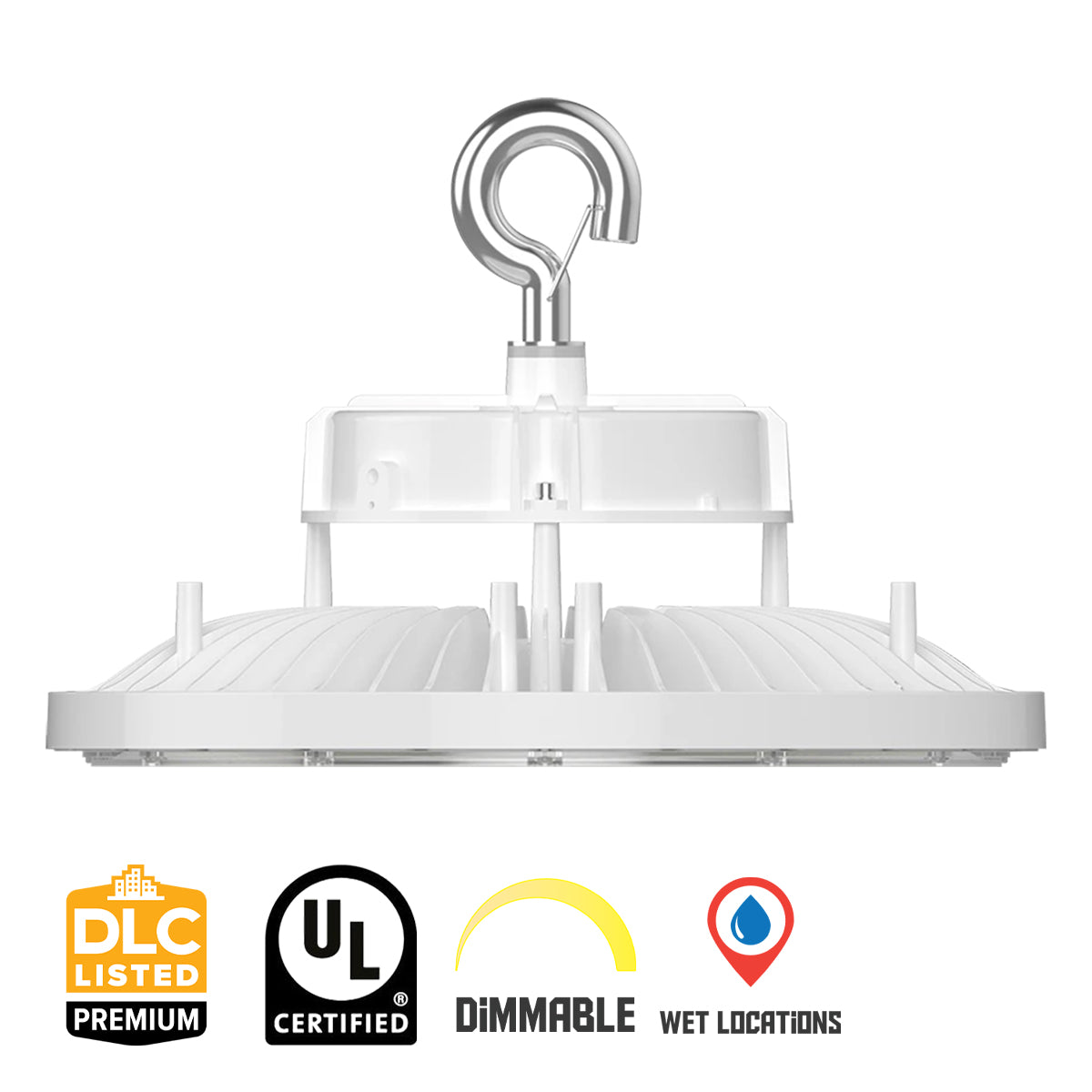 High Bay UFO LED Light, 79000 Lumens, 300/400/500W, 30K/40K/50K, 120/277V, White - Bees Lighting