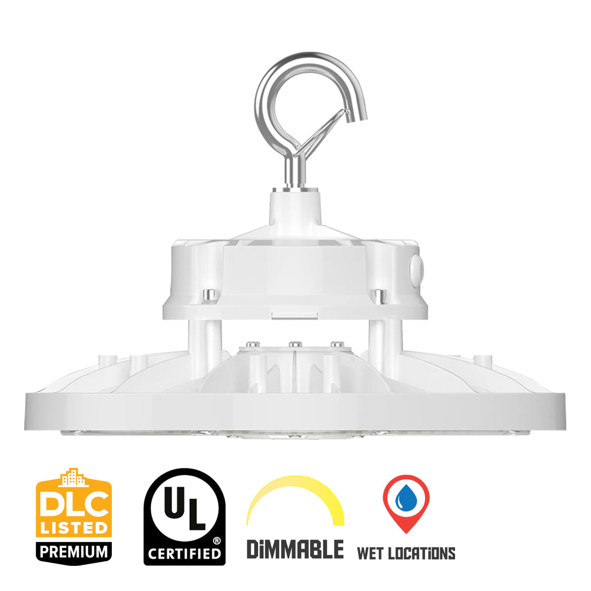 High Bay UFO LED Light, 22000 Lumens, 150W, 30K/40K/50K, 120/277V, White - Bees Lighting