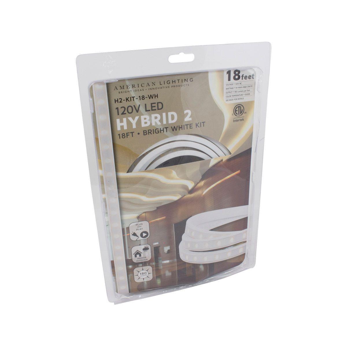 Hybrid 2 120V LED Strip Light Kit, 145 Lumens per Ft, 2700K
