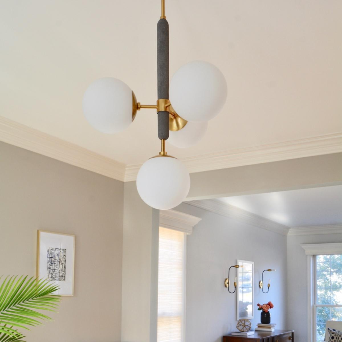 Brielle 20 in. 4 Lights Chandelier Brass Finish - Bees Lighting