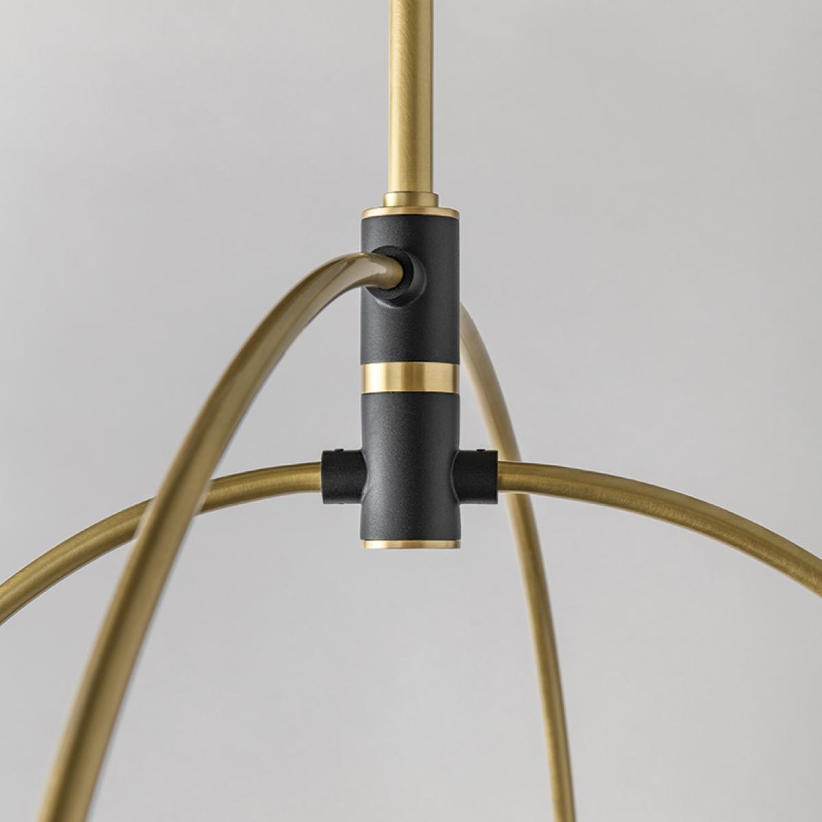Willow Chandelier Aged Brass & Black Finish - Bees Lighting