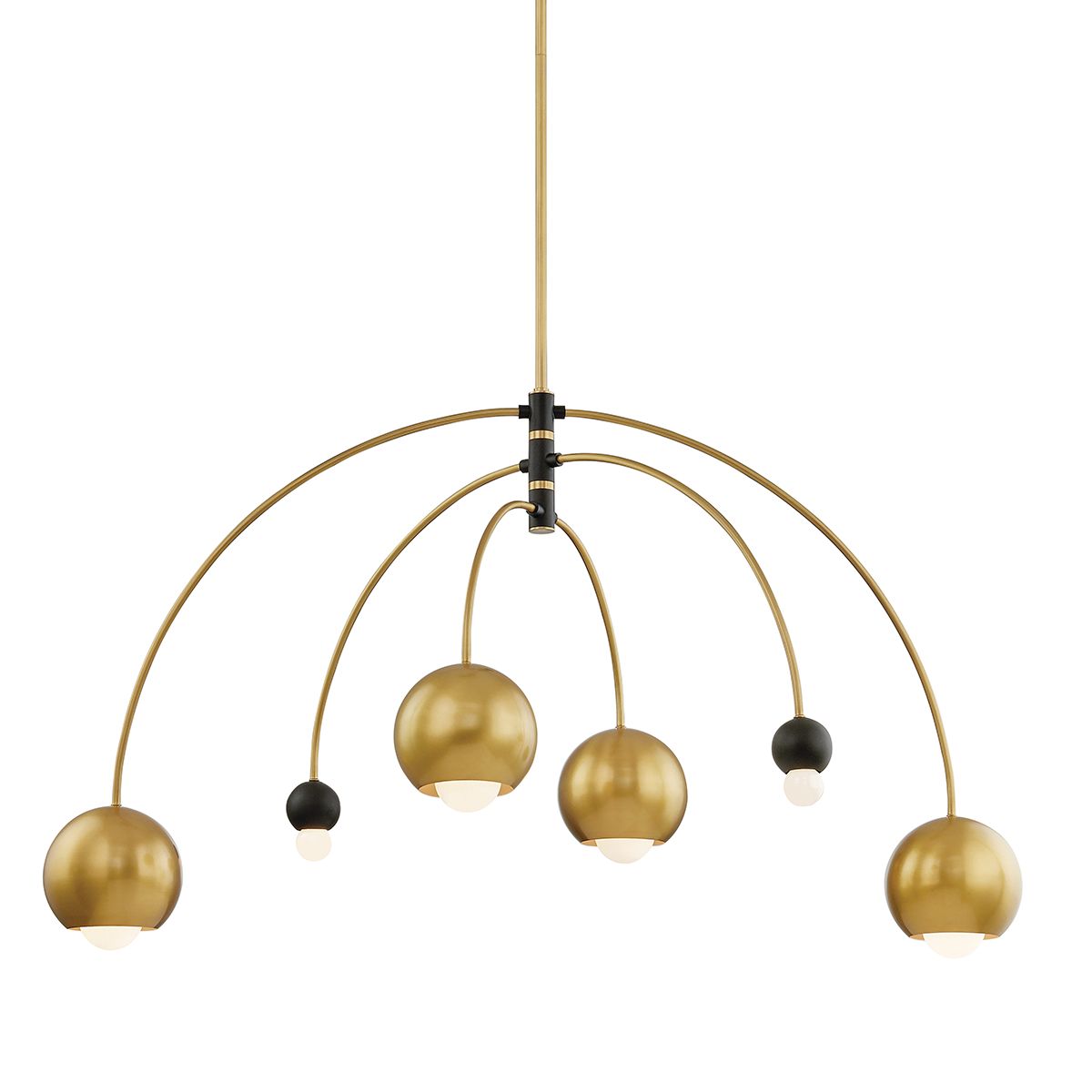 Willow 6 Lights Chandelier Aged Brass & Black finish - Bees Lighting