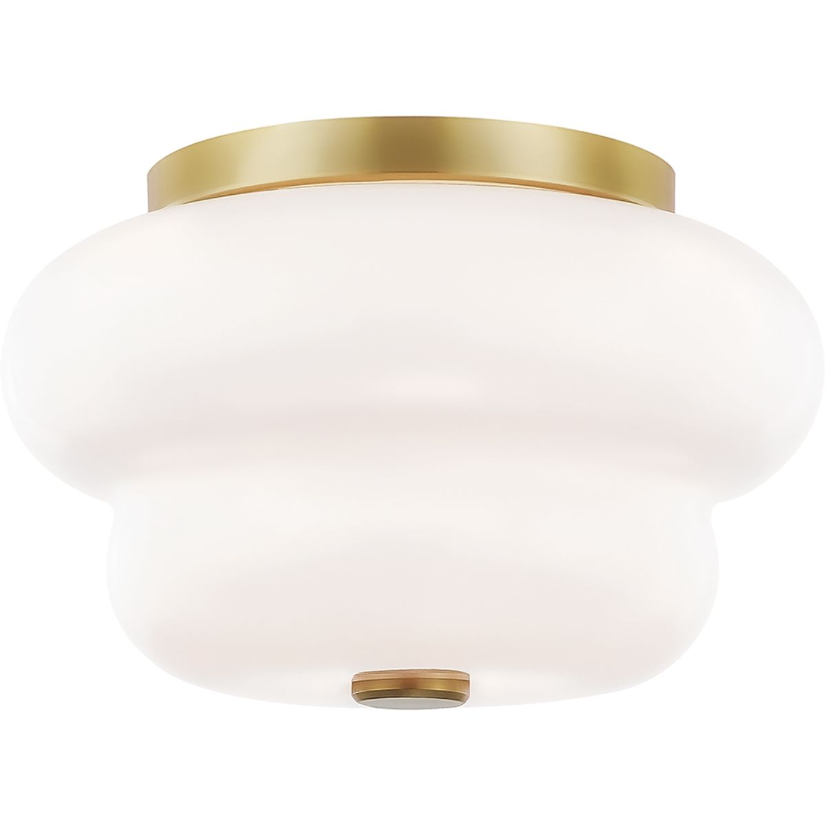 HAZEL 11 in. 2 lights Flush Mount Light Brass Finish - Bees Lighting