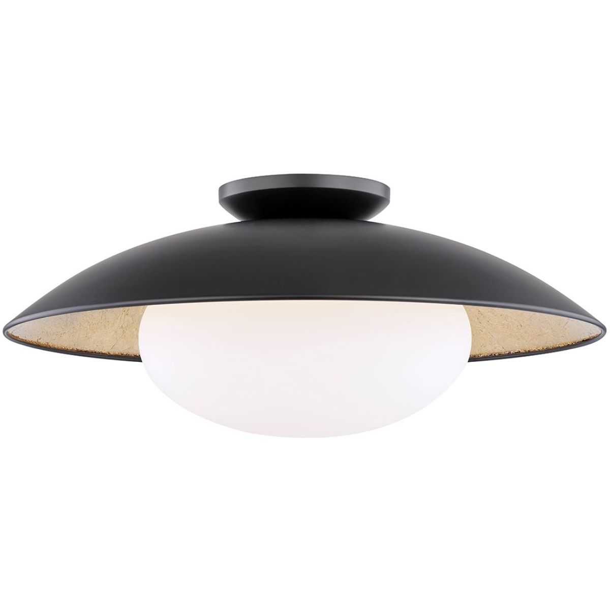 Cadence 21 in. Semi flush Mount Light Black & Gold finish - Bees Lighting