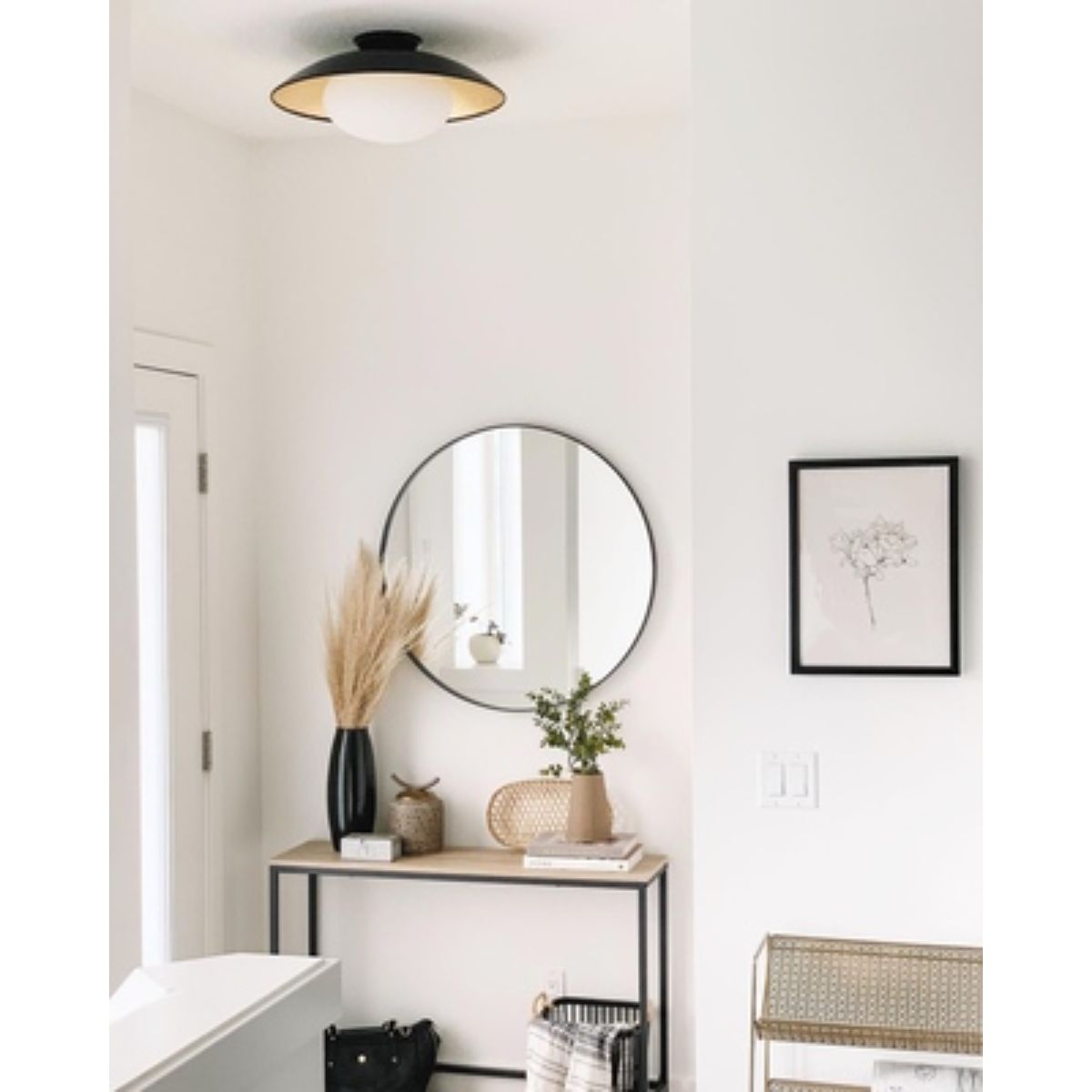 Cadence 21 in. Semi flush Mount Light Black & Gold finish - Bees Lighting