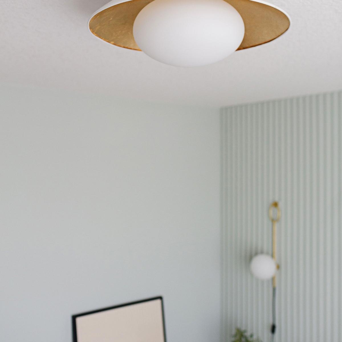 Cadence 21 in. Semi flush Mount Light White & Gold finish - Bees Lighting