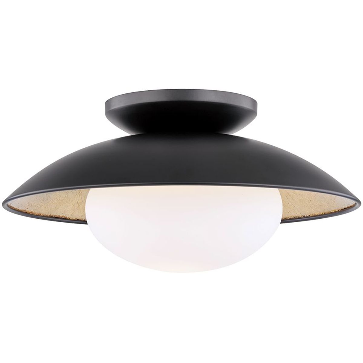 Cadence 14 in. Semi flush Mount Light Black & Gold finish - Bees Lighting
