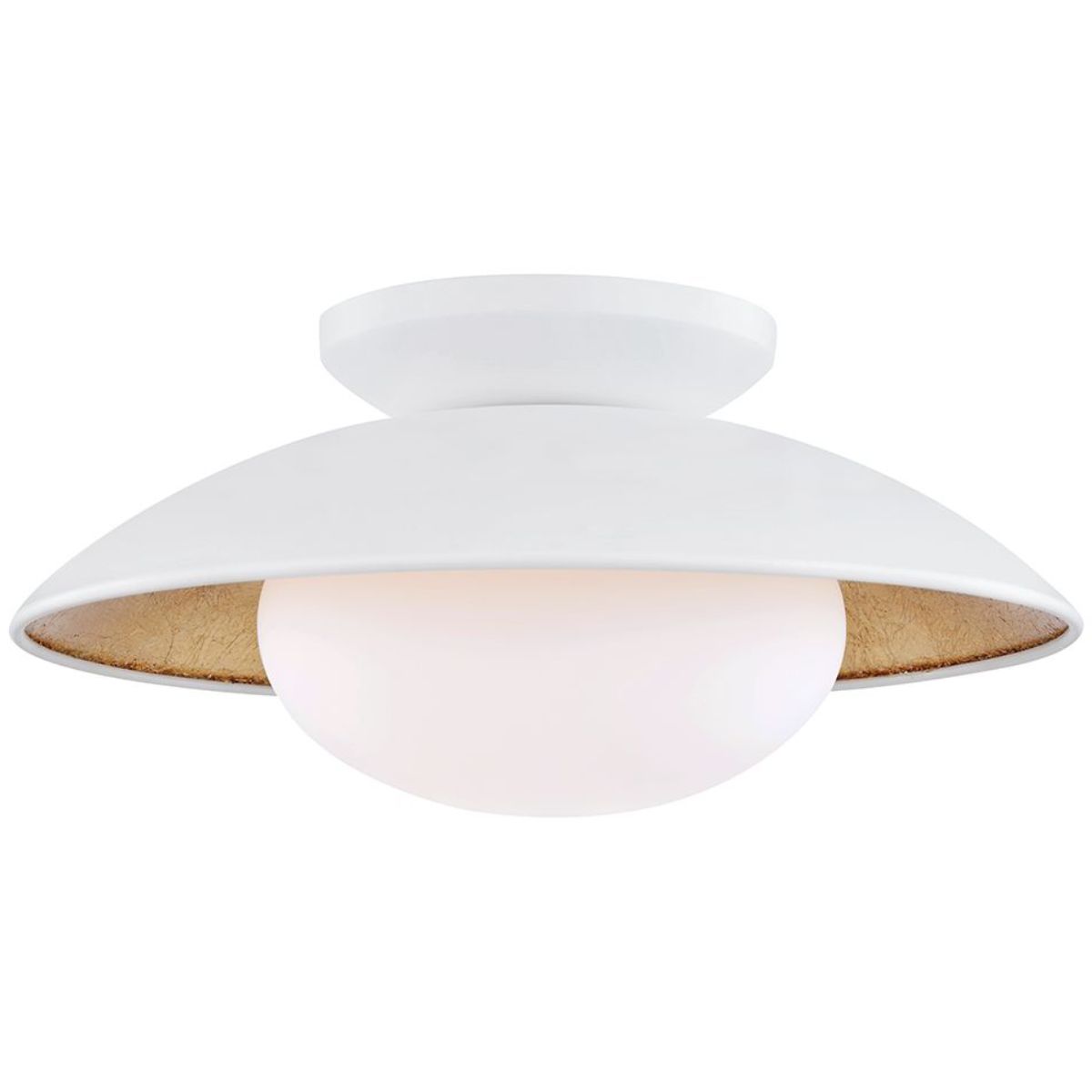 Cadence 14 in. Semi flush Mount Light White & Gold finish - Bees Lighting