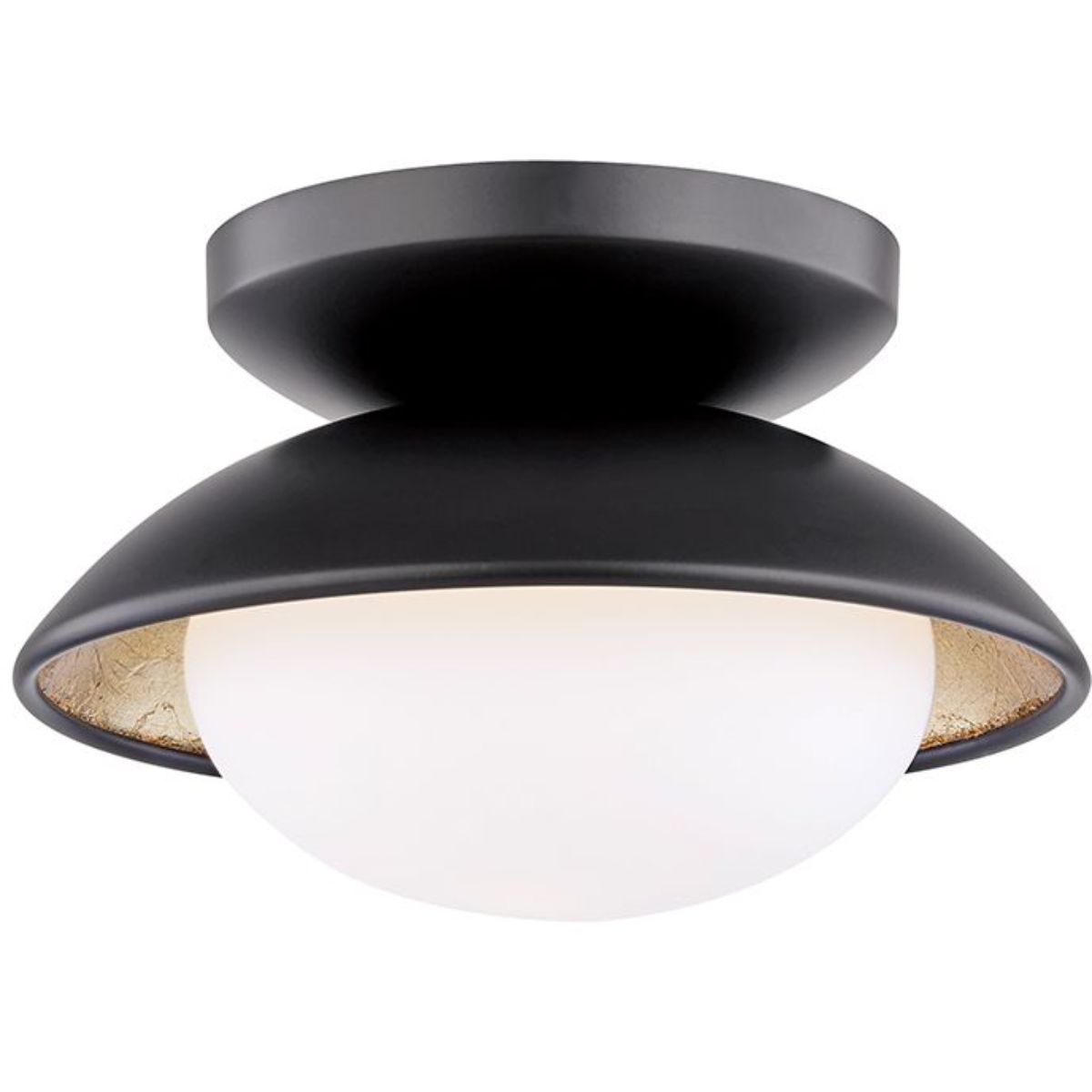 Cadence 7 in. LED Semi flush Mount Light Black & Gold finish - Bees Lighting