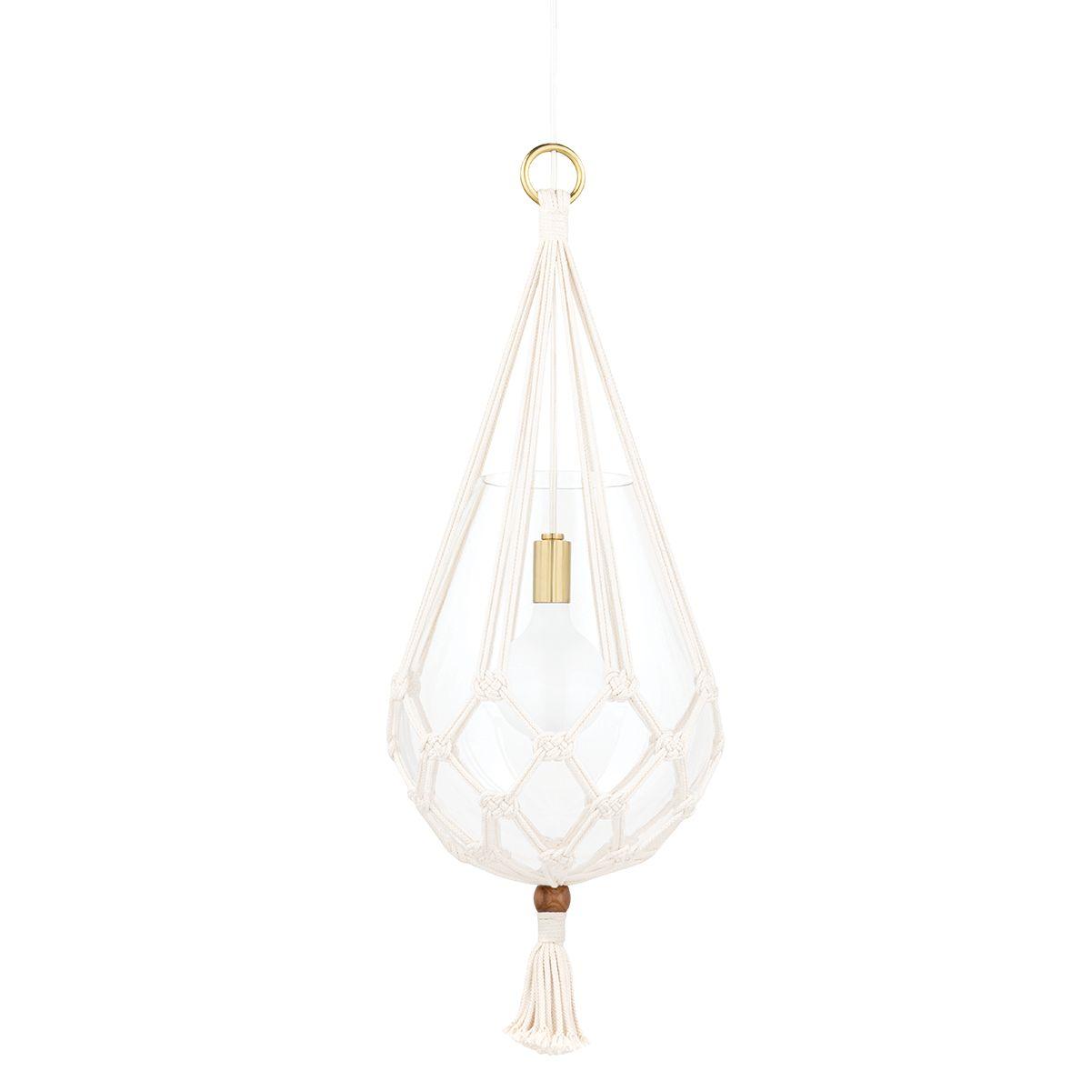 Tessa 15 in. Pendant Light Aged Brass Finish