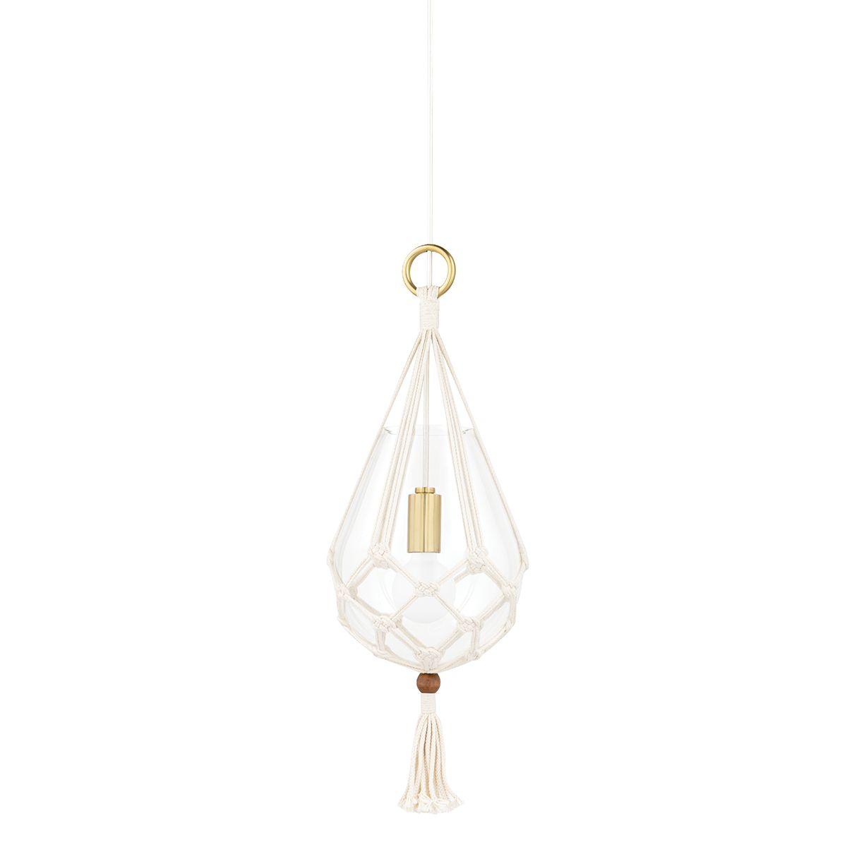 Tessa 10 in. Pendant Light Aged Brass Finish