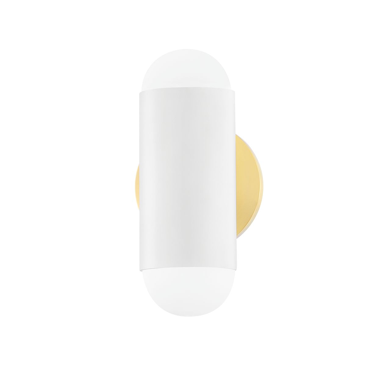Kira 10 in. Wall Light White & Brass finish - Bees Lighting