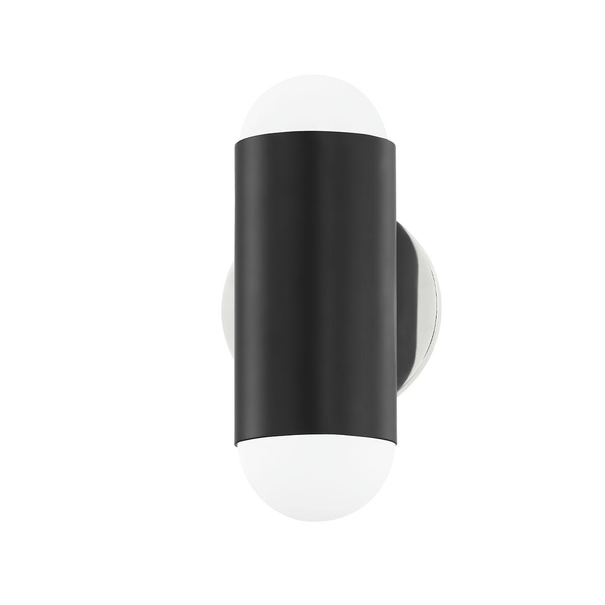 Kira 10 in. Flush Mount Sconce Black & Nickel finish