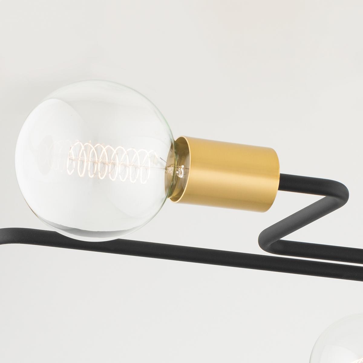 Jena 68 in. 6 lights Semi flush Mount Light Black & Brass finish - Bees Lighting