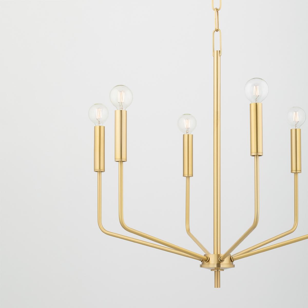 Bailey 6 Lights Chandelier Brass finish - Bees Lighting
