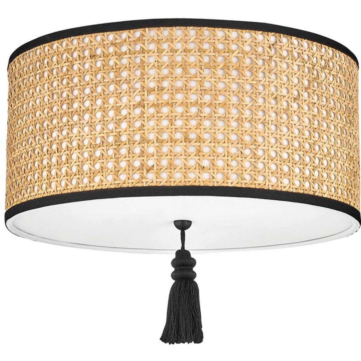 Dolores 15 in. 2 Lights Flush Mount Light Black Finish - Bees Lighting
