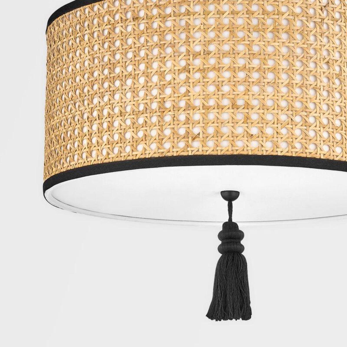 Dolores 15 in. 2 Lights Flush Mount Light Black Finish - Bees Lighting