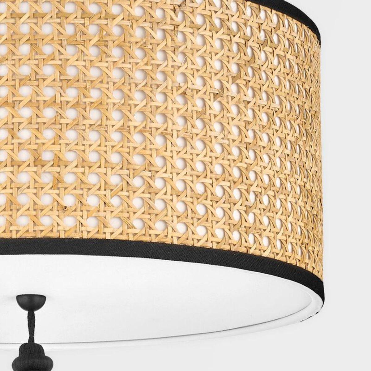 Dolores 15 in. 2 Lights Flush Mount Light Black Finish - Bees Lighting