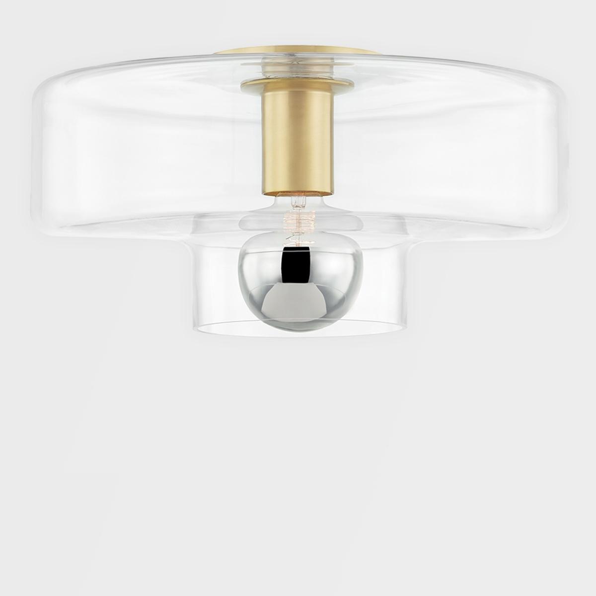 IONA 14 in. Flush Mount Light Brass Finish - Bees Lighting